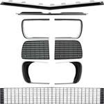 Grill kit 1967-68 CAMARO RS GRILL KIT WITH HEADLIGHT BEZELS WITH SILVER TRIM
