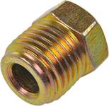 Fitting, Inverted Flare Plug Fitting, Hex Head, Steel, Zinc Finish, 5/16 in. Size