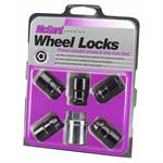 Wheel Locks, Standard Locking, 1/2-20 RH in., Conical Seat, Steel, Black Anodized