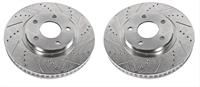 Brake Rotors, Drilled/Slotted, Iron, Zinc Dichromate Plated, Front, Buick, Cadillac, Chevy, Oldsmobile,Pontiac