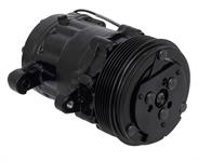 Sanden 706 Style "Peanut" A/C Compressor w/ 6-Rib Serpentine Clutch Pulley - Black Finish - SD7B10