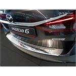 RVS Achterbumperprotector passend voor Mazda 6 III GJ combi 2012- 'Ribs' (Lange versie)