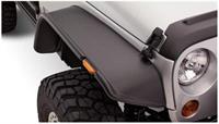 Fender Flares, Flat Style, Front, Black, Dura-Flex Thermoplastic, Jeep, Pair