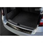 Zwart RVS Achterbumperprotector passend voor Skoda Fabia III Combi 2015- 'Ribs'