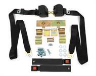 3-Point Shoulder Harness & Seat Belt Kit, Retractable, Retrofit, Black, 1968-1974