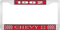 1962 CHEVY II LICENSE PLATE FRAME RED