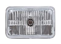Headlight, Sealed Beam, Clear Style, Chrome Housing, High and Low Beam, 6 in. x 4 in.