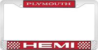 PLYMOUTH HEMI LICENSE PLATE FRAME - RED
