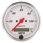 Speedometer 80mm 0-120mph Arctic White Electronic