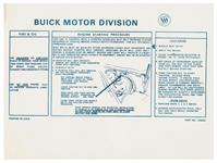 Sleeve, 75-76 Riviera, Visor, Engine Interlock Starting Instruction 