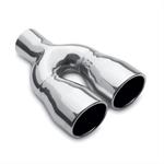 End Pipes Stainless Steel 2,25" in / 3x4" Out / 9" Long Dual Oval Dw Re