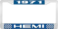1971 HEMI LICENSE PLATE FRAME - BLUE