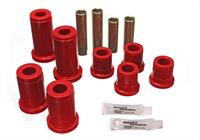 Control Arm Bushings, Front, Upper/Lower, Polyurethane, Red