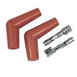 Spark Plug Boots, Replacement, Red, Boot And Terminal, 115 Degree, Pair