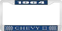 1964 CHEVY II LICENSE PLATE FRAME BLUE