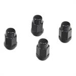 Lug Nuts, Conical Seat, Bulge, 1/2 in. x 20 RH, Closed End, Black Steel, Set of 4