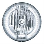 Headlight Conversion, 7 in. Diameter, Crystal Headlight, 34 LED White Auxiliary lights, Each
