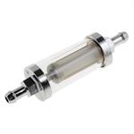 Fuel Filter, Inline, Stainless Steel Mesh Element, Clear Glass Housing, 5/16 in. Hose Barb Inlet/Outlet, Each