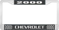 2000 CHEVROLET BLACK AND CHROME LICENSE PLATE FRAME WITH WHITE LETTERING