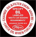 Oil Filter Cap Decal