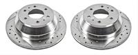 Brake Rotors, Drilled/Slotted, Iron, Zinc Dichromate Plated, Rear, Buick, Chevy, GMC, Isuzu, Oldsmobile, Pair