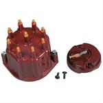 Cap and Rotor, Maroon, Male/HEI, Brass Terminals, Buick, Cadillac, Chevy, GMC, Oldsmobile, Pontiac, V8, Kit
