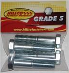 Bolt, Hex Head Cap Screw, Grade 5, Steel, Zinc Plated, 1/2 in.-13 RH, 2.750 in. Length, Set of 4