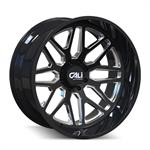 Wheels, Invader Gloss Black Series, 24x14", Gloss with Milled Accents, 6 x 139.70mm Bolt Circle, -76mm Offset, Cast Aluminum