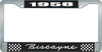 nummerplåtshållare, 1958 BISCAYNE svart/krom, med vit text