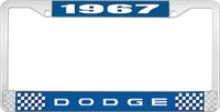 1967 DODGE LICENSE PLATE FRAME - BLUE