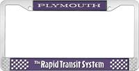 PLYMOUTH RAPID TRANSIT SYSTEM LICENSE PLATE FRAME - IN-VIOLET