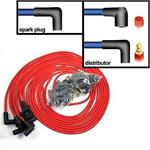 Spark Plug Wires, Flame-Thrower, 8mm., Red, 90 Degree Plug Boots, Universal, 8 cyl., Set