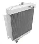 Radiator, Performance, Aluminum, Polished, Downflow, 2 Row, Transmission Cooler, Ford, Each