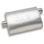 Muffler, Competition Turbo, 2 1/4 in. Inlet/2 1/4 in. Outlet, Steel, Aluminized, Each