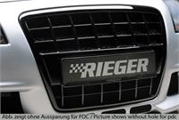 Rieger grill  for front bumper, ABS plastic, glossy black,  for cars with park distance control (pdc), aluminium mesh A4 8H: 04.02-12.05 | convertible