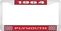 1964 PLYMOUTH LICENSE PLATE FRAME - RED