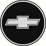 2-1/2" IROC Wheel Center Cap Emblem with Chrome Bow Tie Logo on a Black Background