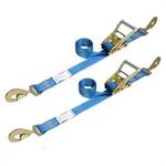 Tie-Down Straps, Blue, 8 ft. Length, Twisted Hook, Axle Straps, 18.50 in., Tool Bag, Canvas, Kit