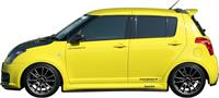 Chargespeed Sideskirts passend voor Suzuki Swift II Sport 2005- 'BottomLine' (FRP)