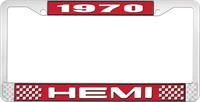 1970 HEMI LICENSE PLATE FRAME - RED