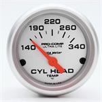 Cylinder Head Temperature Gauge 52mm 140-340f Ultra-lite Electric