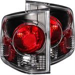 Taillight Assemblies, 3-D Euro-Style, Red/Clear Lens, Black Housings