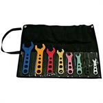 A N FULL WRENCH SET IN FOLD-OVER POUCH.