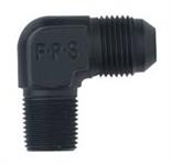Fitting, Adapter, 90 Degree, Male AN12 to Male 1/2" NPT, Aluminum, Black