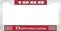 1968 BARRACUDA LICENSE PLATE FRAME - RED