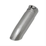 Exhaust Tip, Single, Round, Clamp-on, Stainless, Polished, 2.25 in. Inlet I.D., 10 in. Length