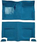 1965-68 Mustang Fastback Nylon Loop Floor Carpet without Fold Downs, with Mass Backing - Light Blue