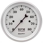 Tachometer 86mm 0-8.000rpm Old Tyme White