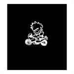 Nikkel Sticker 'Naughty on the motorbike' - 60x60mm