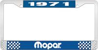 1971 MOPAR LICENSE PLATE FRAME - BLUE